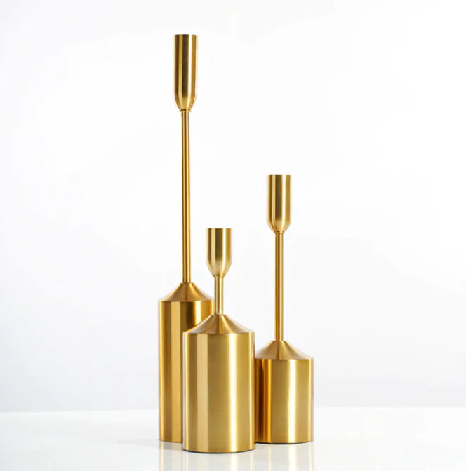 Gold Plated Candle Holder Set - WanderMart Co.