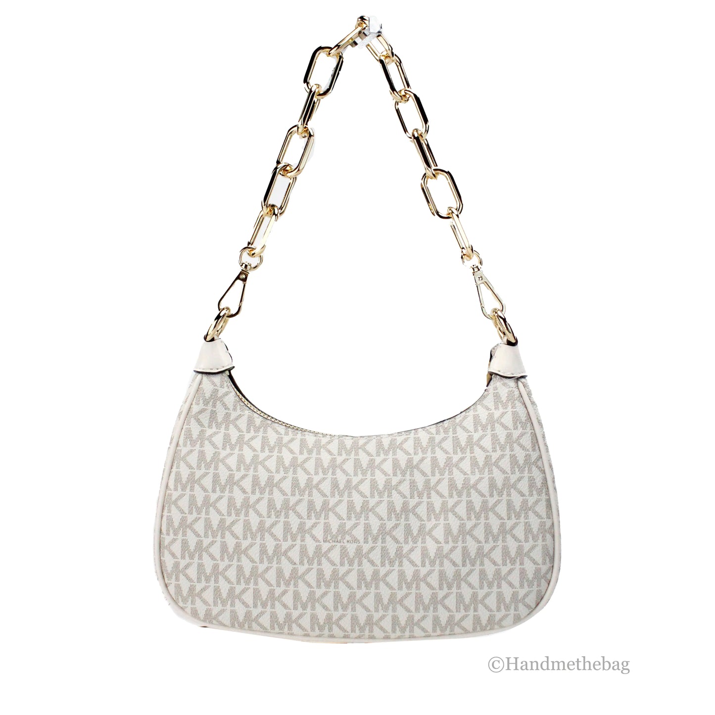 Michael Kors Cora Medium Light Cream PVC Pouchette Bag - WanderMart Co.