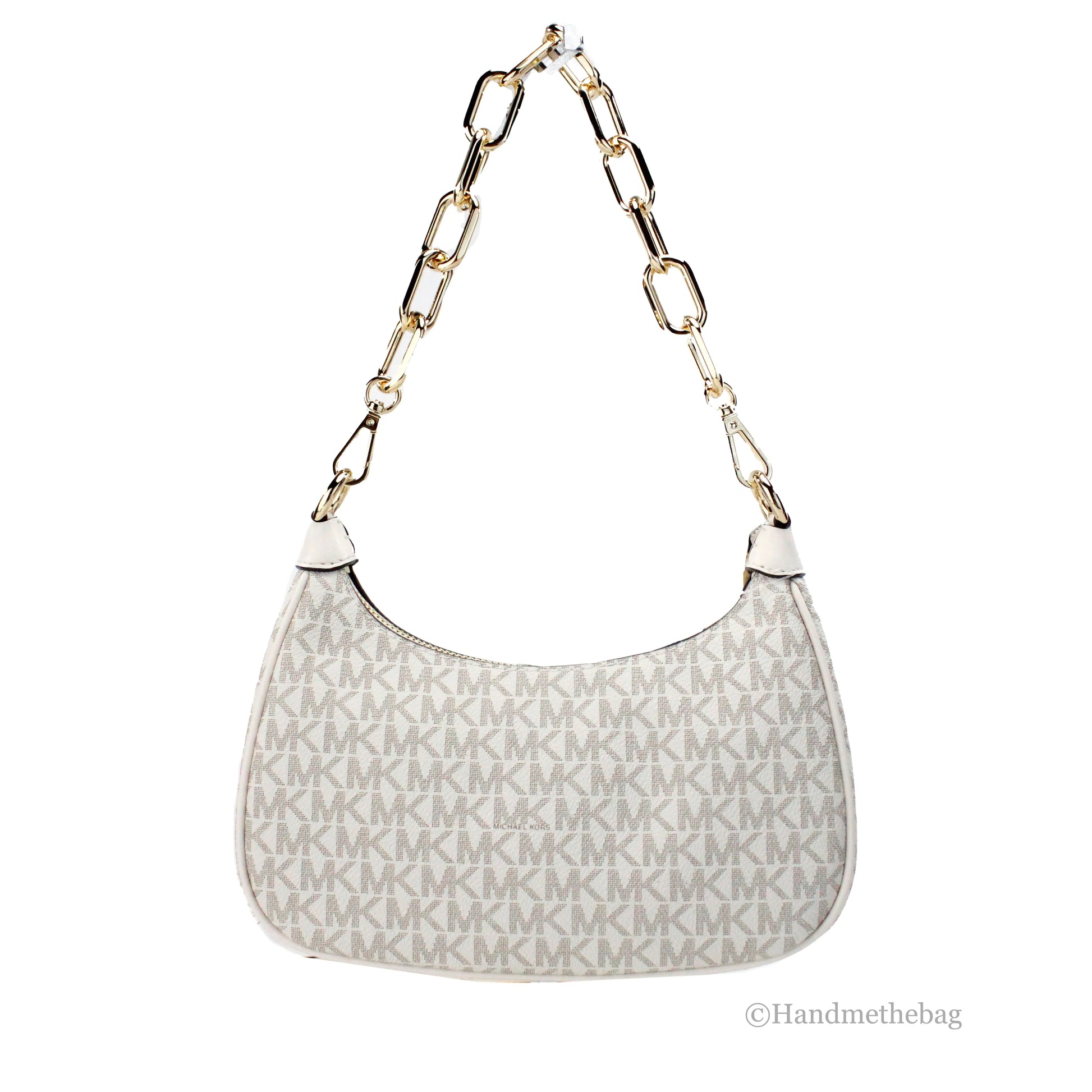 Michael Kors Cora Medium Light Cream PVC Pouchette Bag - WanderMart Co.