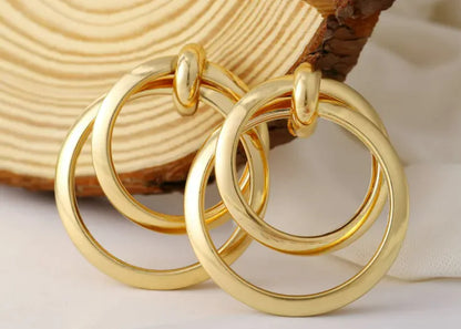 Double Circle Metal Earrings - WanderMart Co.