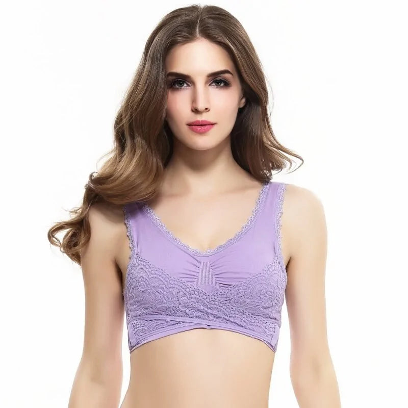 Sports Bra Wide Shoulder Straps U-Neck - WanderMart Co.