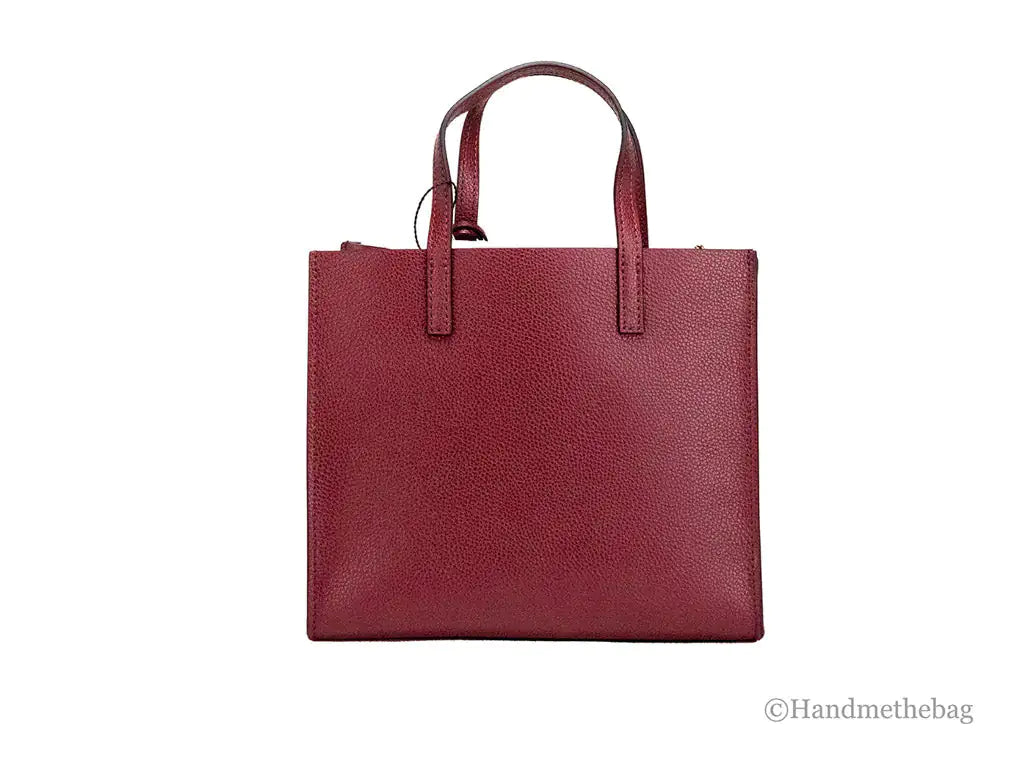 Marc Jacobs Mini Grind Pomegranate Pebbled Leather Crossbody Tote - WanderMart Co.