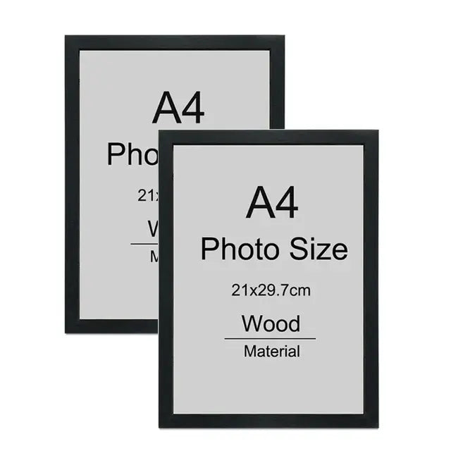 2 Pieces Black Wood Picture Frames - WanderMart Co.