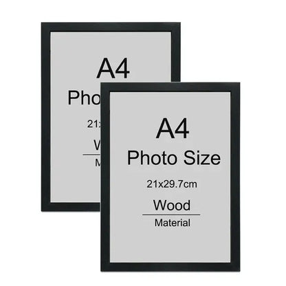 2 Pieces Black Wood Picture Frames - WanderMart Co.