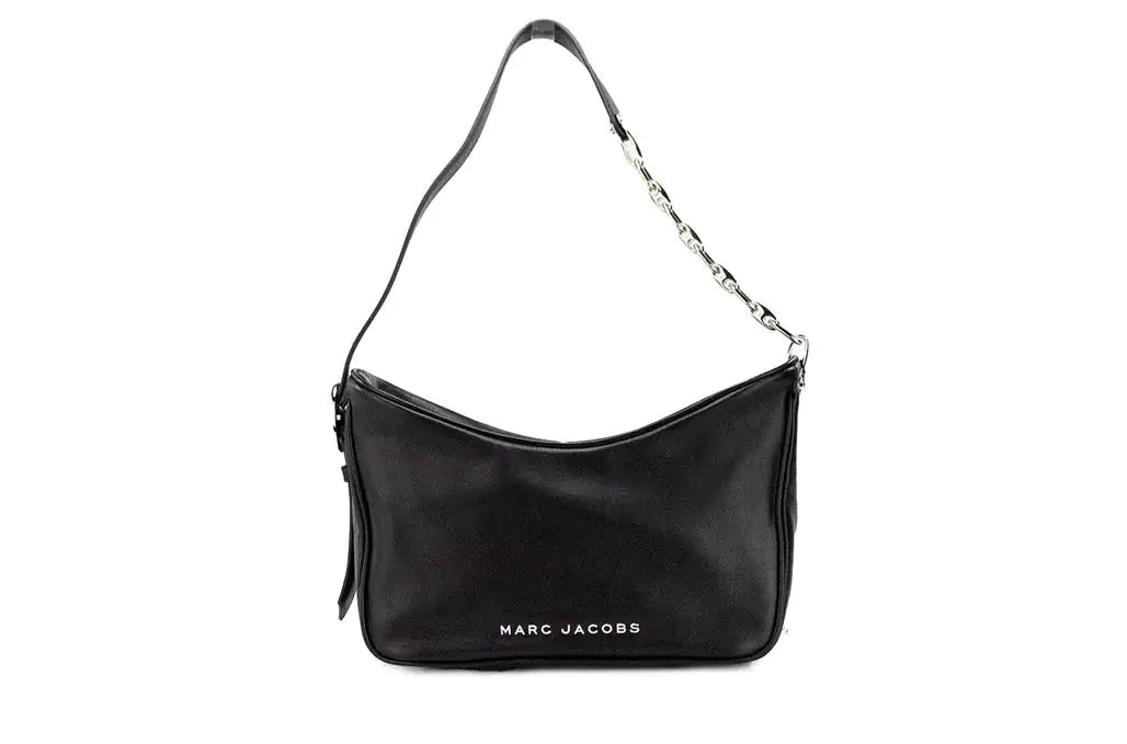 Marc Jacobs Tempo Small Black Leather Hobo Shoulder Bag - WanderMart Co.