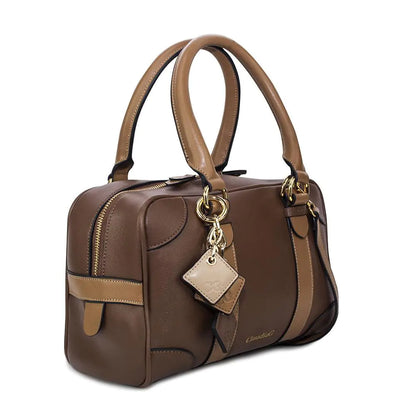 Carlotta Leather Handbag - Chocolate / Caramel - WanderMart Co.