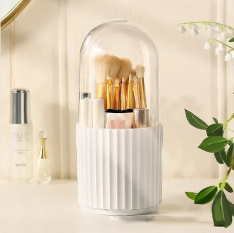 Multifunctional Desktop Dustproof Rotating Cosmetic Brush Organizer