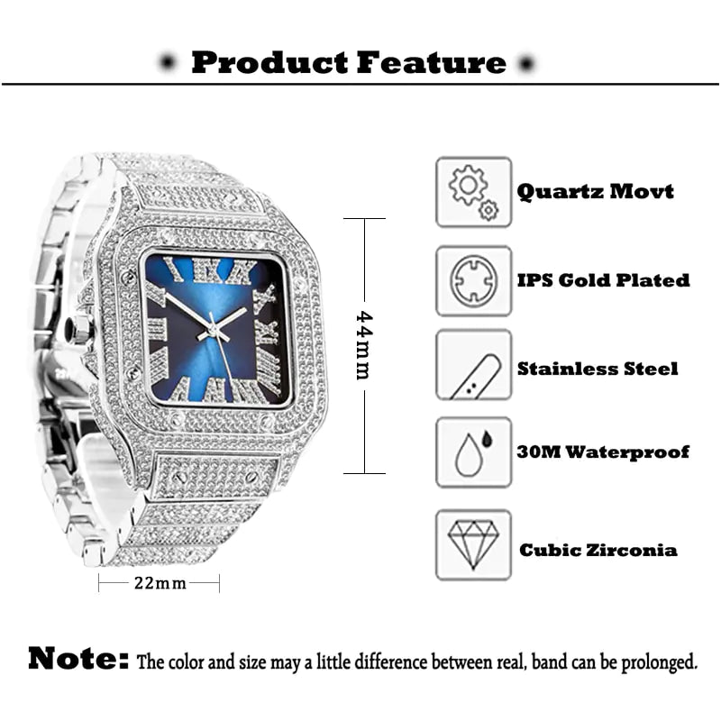 Ice Out Diamond Square Watch - WanderMart Co.