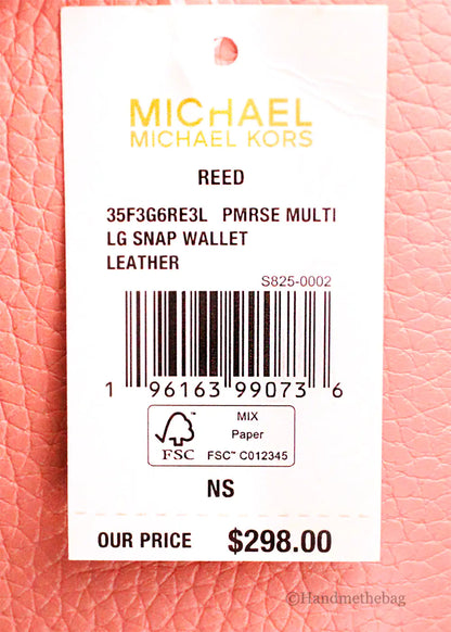 Michael Kors Reed Large Primrose Leather Snap Wallet - WanderMart Co.