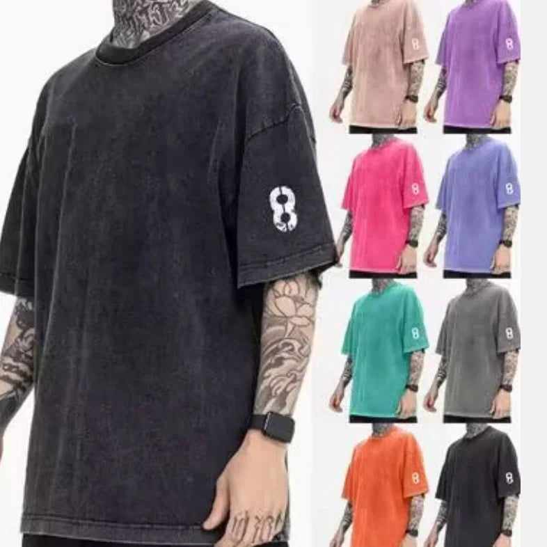 Distressed Round Neck Short Sleeve T-Shirt - WanderMart Co.