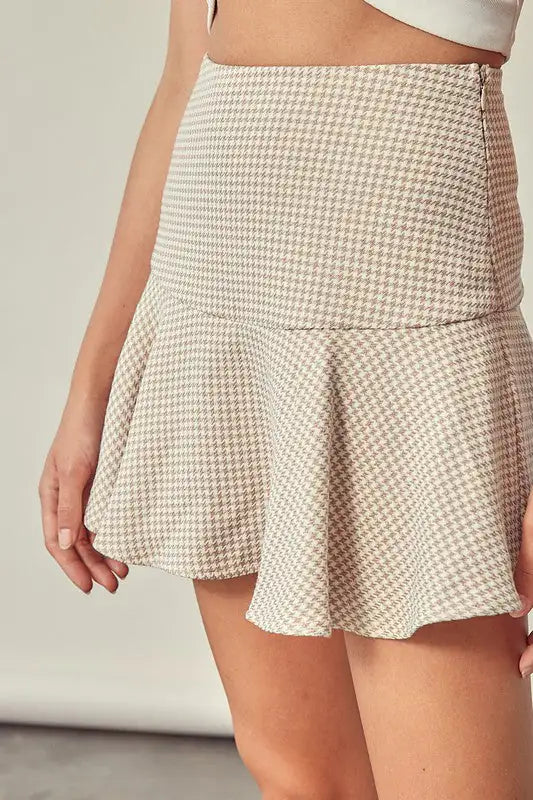 Checkered A-Line Skort - WanderMart Co.