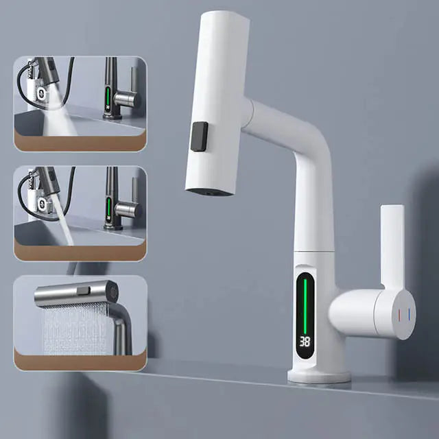 Digital Display Waterfall Basin Faucet - WanderMart Co.