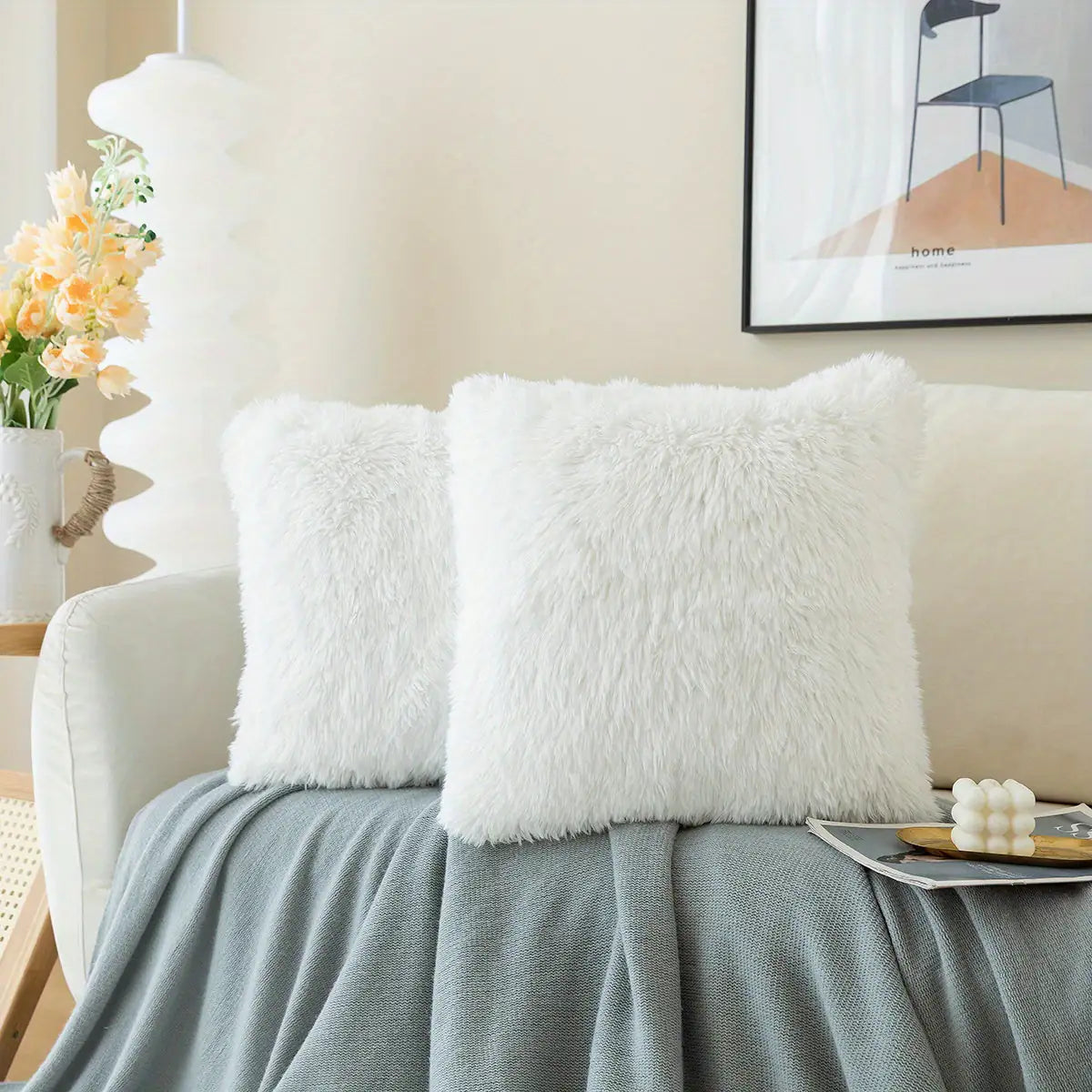 Luxurious Soft Faux Fur Throw Pillow Covers - WanderMart Co.