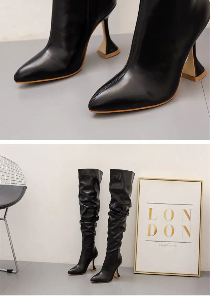 Over The Knee Boots Shoes - WanderMart Co.