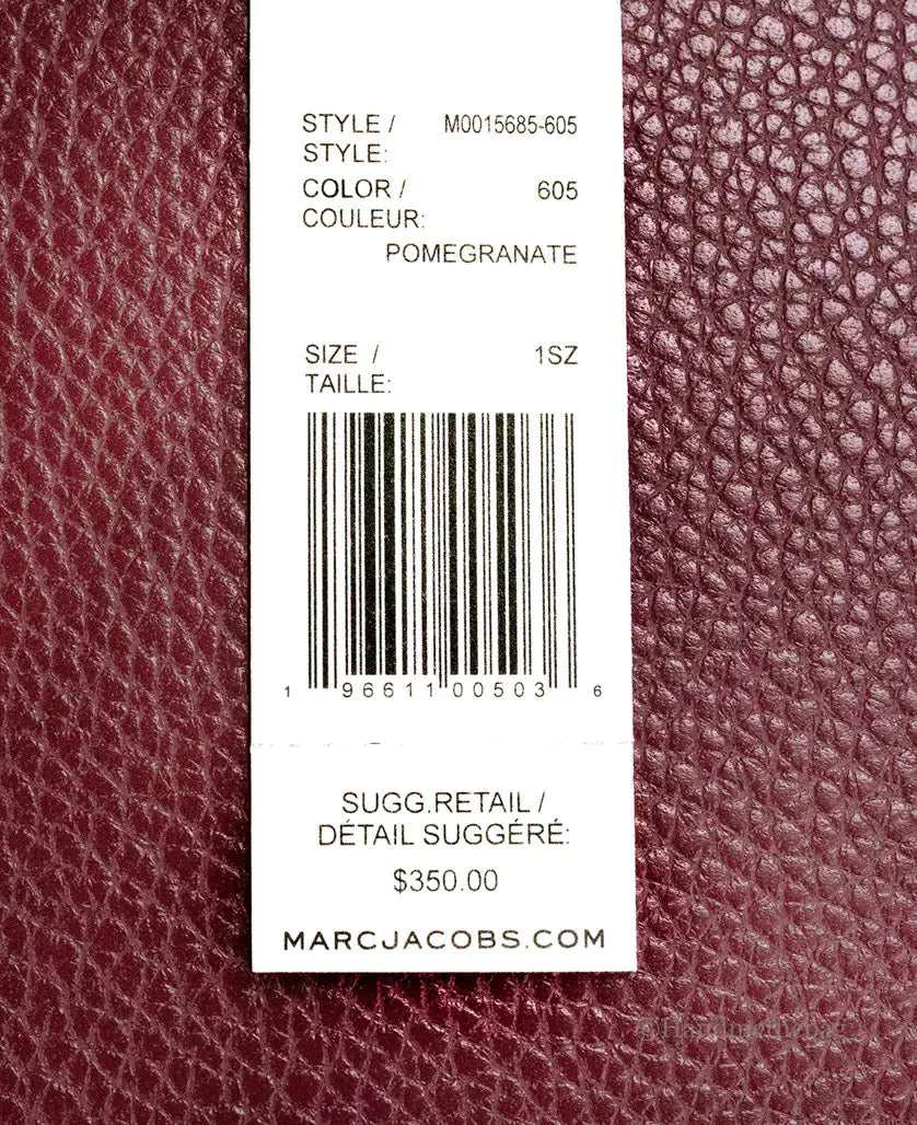 Marc Jacobs Mini Grind Pomegranate Pebbled Leather Crossbody Tote - WanderMart Co.