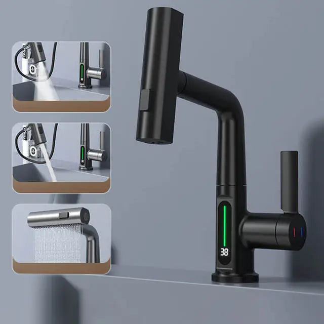 Digital Display Waterfall Basin Faucet - WanderMart Co.