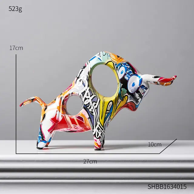 Modern Art Graffiti Cow Figurines - WanderMart Co.