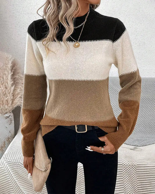 Women's Sweater With Half-high Collar - WanderMart Co.