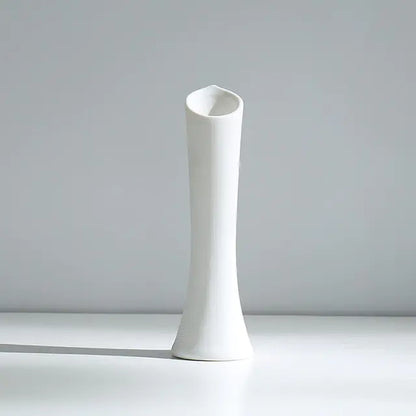 Modern Minimalist White Hemp Rope Ceramic Vase - WanderMart Co.