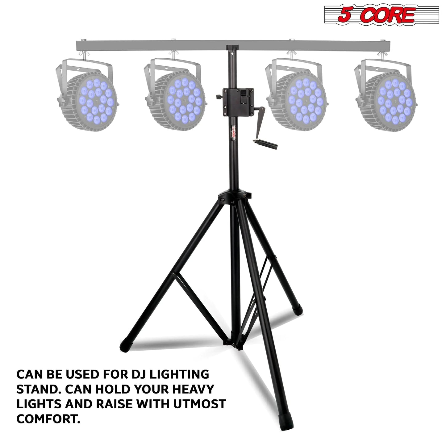 5 Core Speaker Stand Tripod Tall Crank Up Height Adjustable Heavy Duty Floor Stands 35mm PA Pole Mount - WanderMart Co.