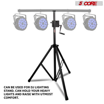 5 Core Speaker Stand Tripod Tall Crank Up Height Adjustable Heavy Duty Floor Stands 35mm PA Pole Mount - WanderMart Co.