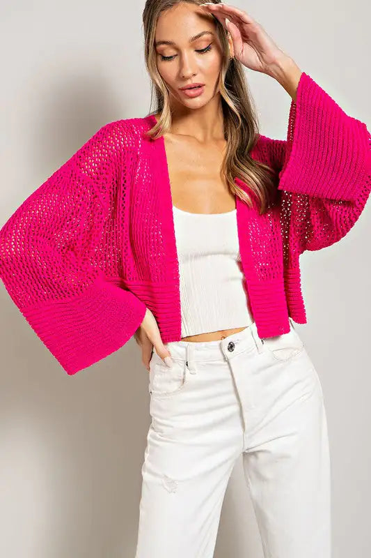 Eyelet Knit Cardigan - WanderMart Co.