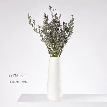 Modern Minimalist White Hemp Rope Ceramic Vase - WanderMart Co.