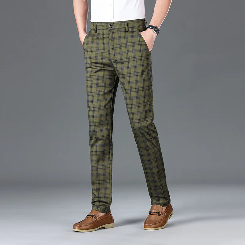 Men's Stripe Plaid Casual Pants - WanderMart Co.