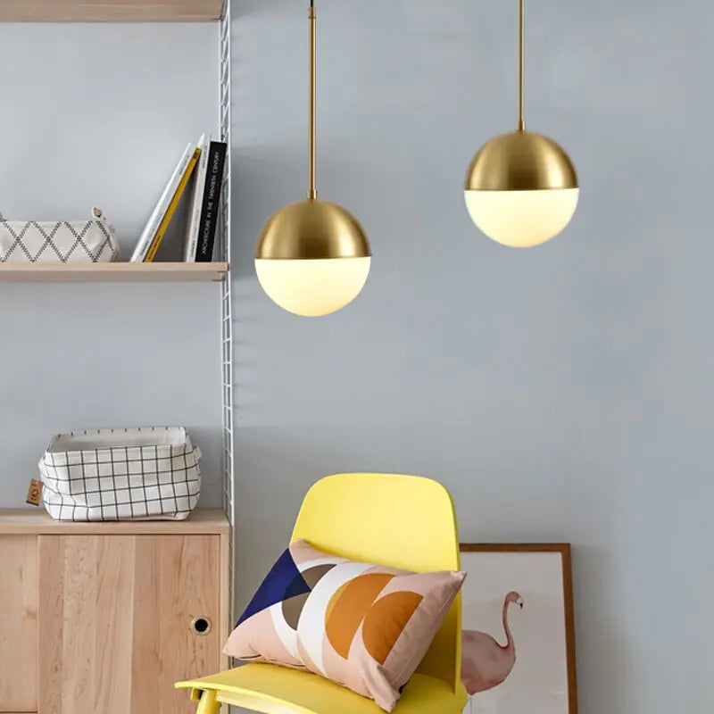 Golden Glass Ball Pendant Light - WanderMart Co.