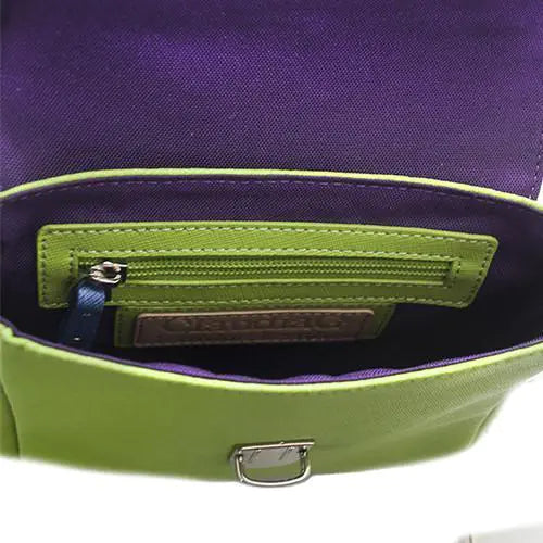 Tiny Leather Handbag -Blue/Lime (Option 1) - WanderMart Co.