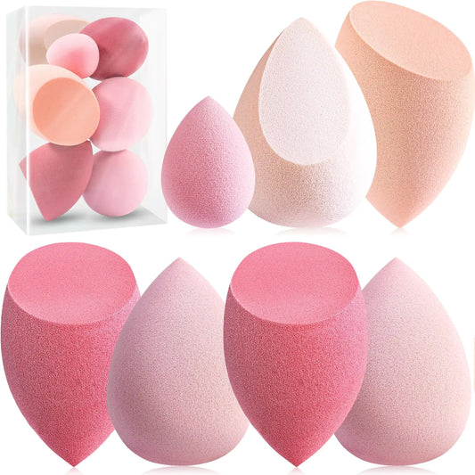 Makeup Sponge Set Foonbe Blender Sponges 7 Pcs for Liquid, Cream, and Powder, Latex Free Makeup Sponges with 1 Mini Beauty Sponge, Multi-colored Sponges for Makeup Application, Pink Gifts - WanderMart Co.