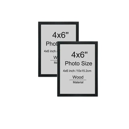 2 Pieces Black Wood Picture Frames - WanderMart Co.