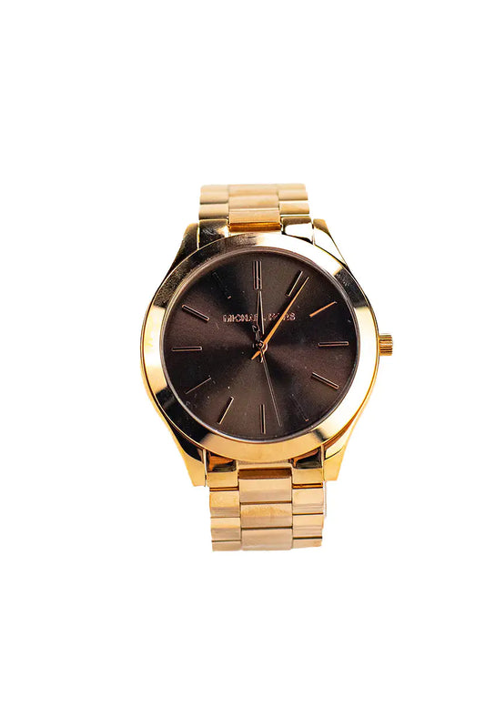 Michael Kors Runway Gold Stainless Steel Brown Dial Watch - WanderMart Co.