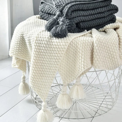 Handmade Hollow Tassel Blanket - WanderMart Co.