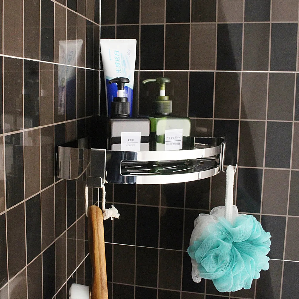 Stainless Steel Punch-Free Bathroom Shelf: Organize with Ease - WanderMart Co.