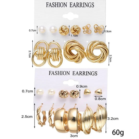 Fashion Zinc Alloy Faux Pearl Rotation Geometry Decorative Earrings - WanderMart Co.