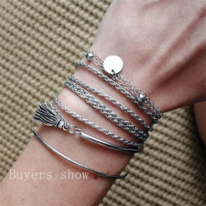 Bohemian Tassel Round Bracelet Set