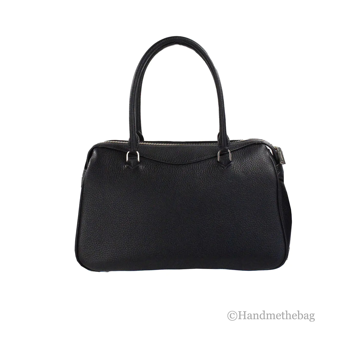 Kate Spade Mimi Medium Black Refined Grain Leather Satchel - WanderMart Co.