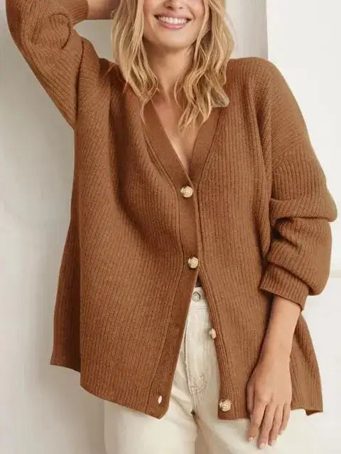 Cashmere Cardigan With V-Neck - WanderMart Co.