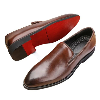 The Rossi - Red Bottom Classic Leather Loafers - WanderMart Co.