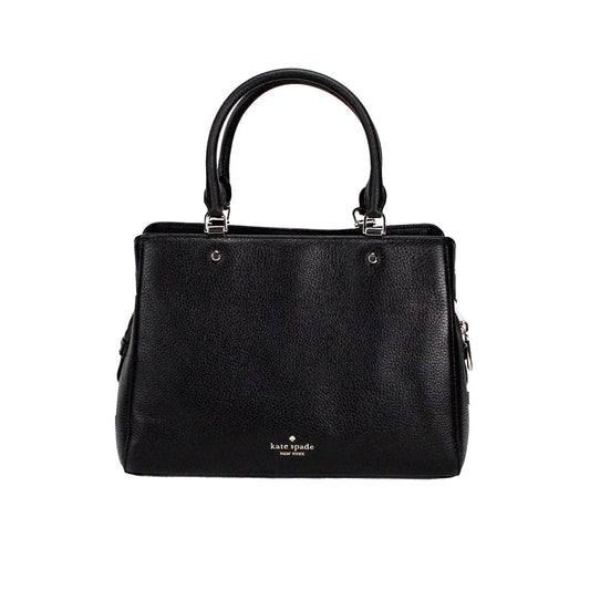 Kate Spade Leila Medium Black Triple Compartment Satchel - WanderMart Co.