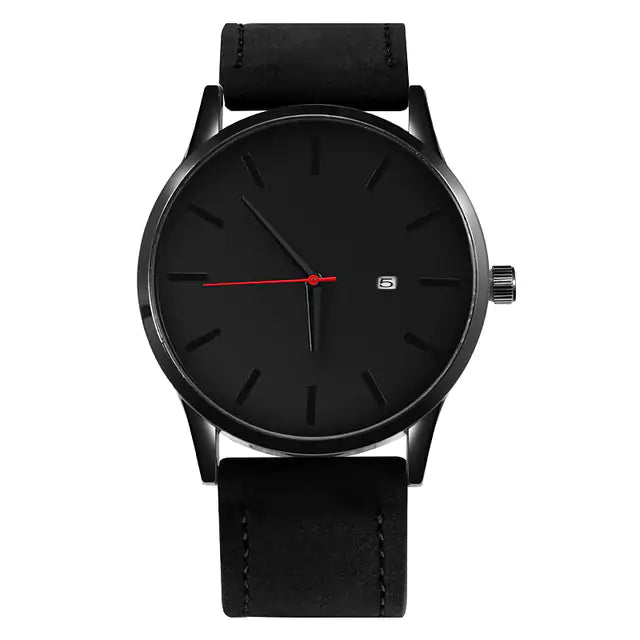 Leather Quartz Watch - WanderMart Co.