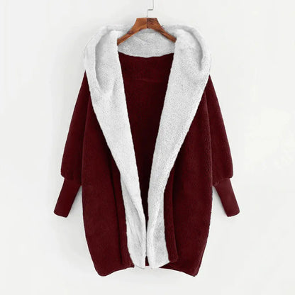 Double-Sided Velvet Hooded Loose Cardigan Coat - WanderMart Co.