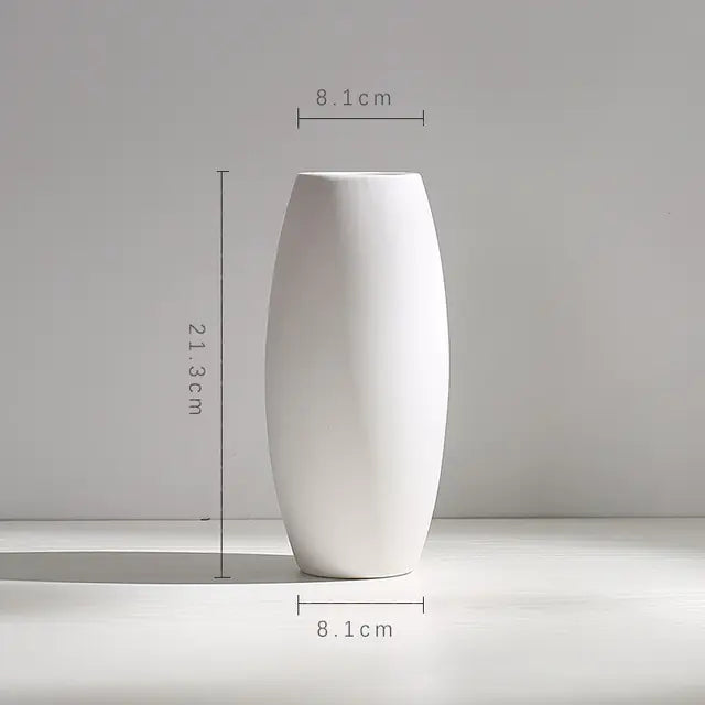 Modern Minimalist White Hemp Rope Ceramic Vase - WanderMart Co.