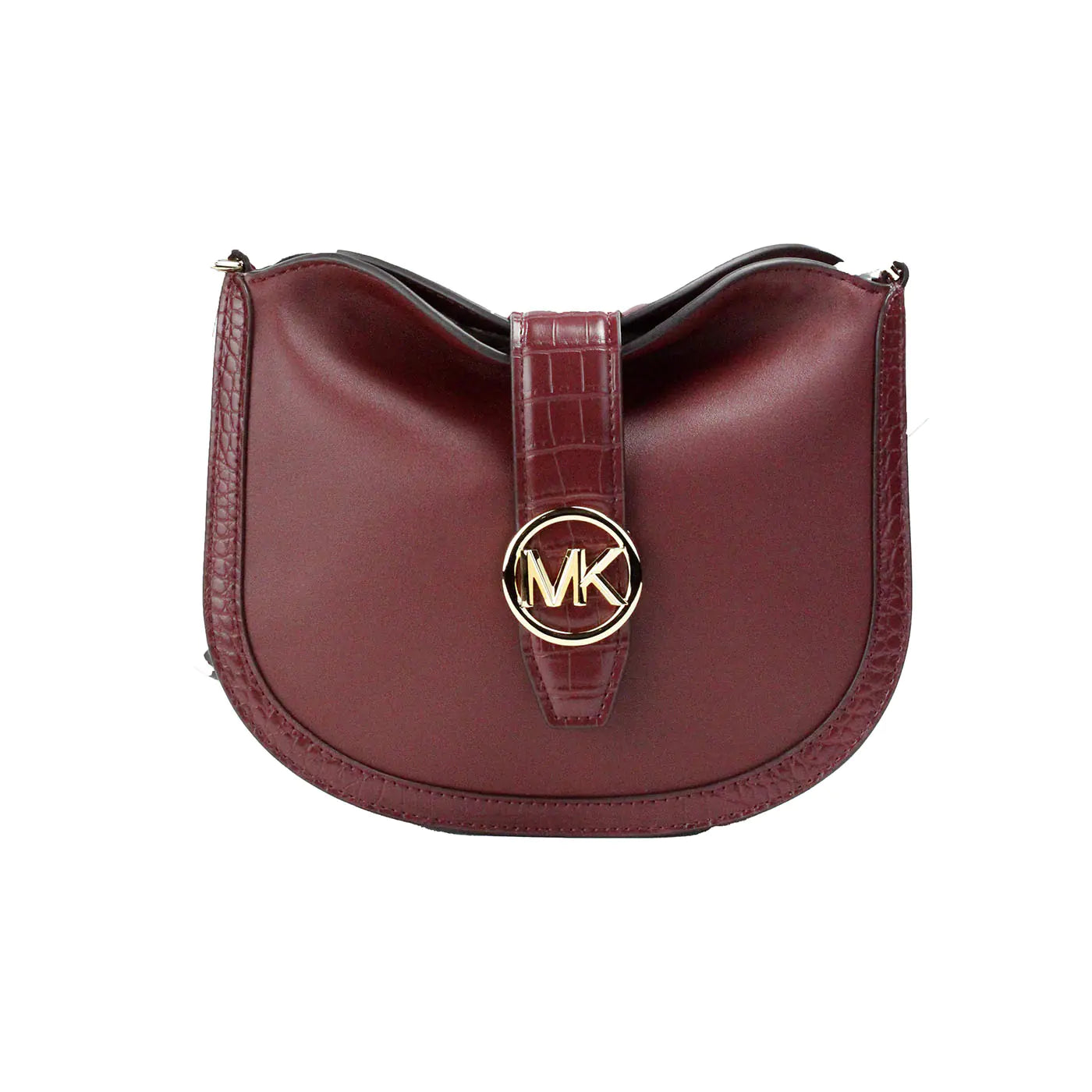 Michael Kors Gabby Dark Cherry Foldover Hobo Crossbody Bag - WanderMart Co.