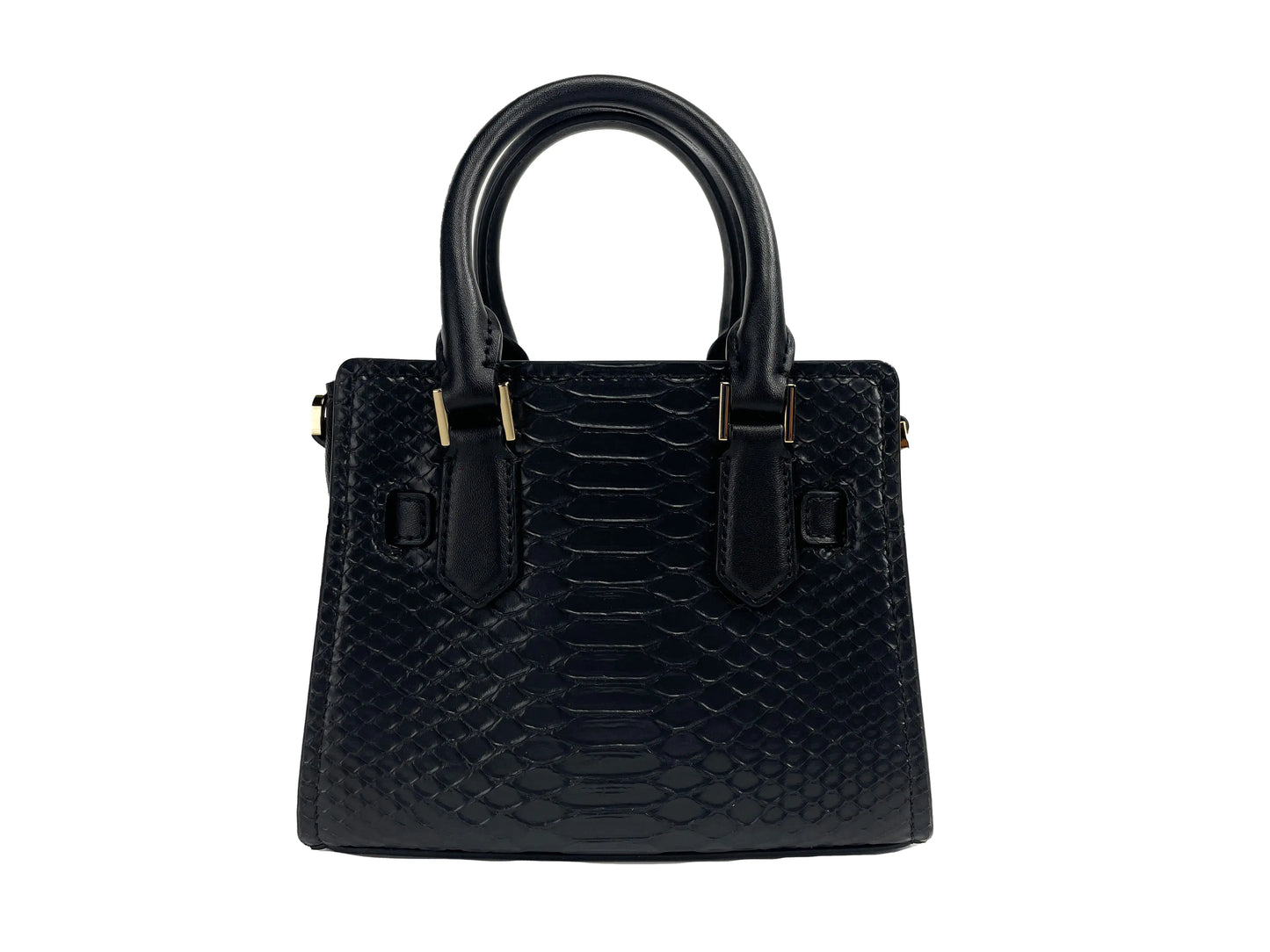 Michael Kors Hamilton XS Black Snake Satchel Bag - WanderMart Co.