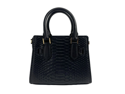 Michael Kors Hamilton XS Black Snake Satchel Bag - WanderMart Co.