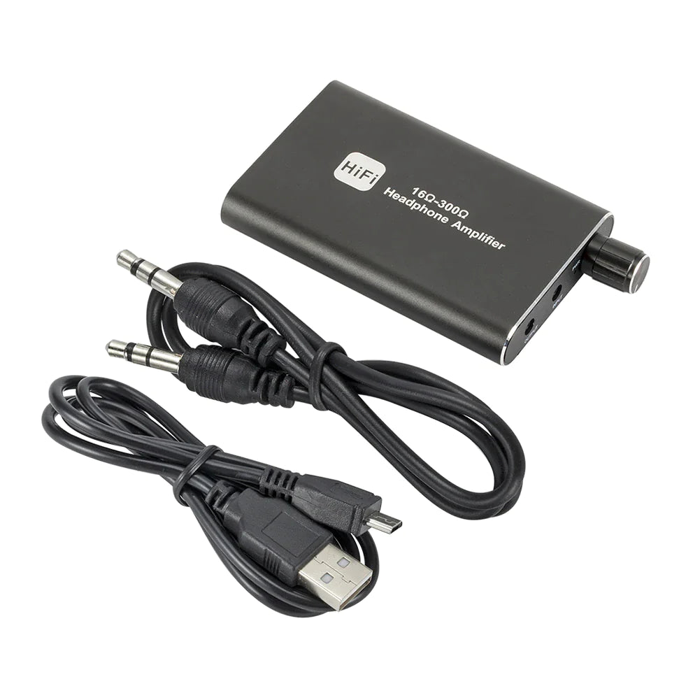 16-300Ω HIFI Headphone Amplifier Portable Earphone AMP 3.5mm w/ Audio USB Cable - WanderMart Co.