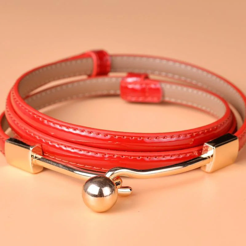 Women's Bright Leather Fashion Belt - WanderMart Co.