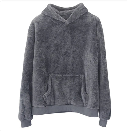 Men's Velvet Hooded Sweatshirt - Plush & Reversible with Pockets - WanderMart Co.